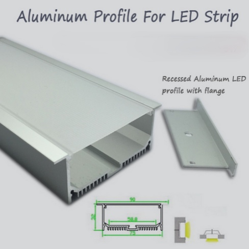 RMU-047 Alu-Alu-Profil eloxiertes Aluminium-Strangpresskanal-LED-Bandleuchten heatsink Profil verlängern Lebensdauer diy Beleuchtung kundenspezifische LED-Profil
