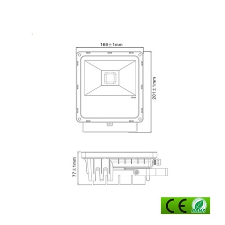 30W Pure White 5000K Outdoor Led Flood Lights Energy Saving , AC 120V 130V